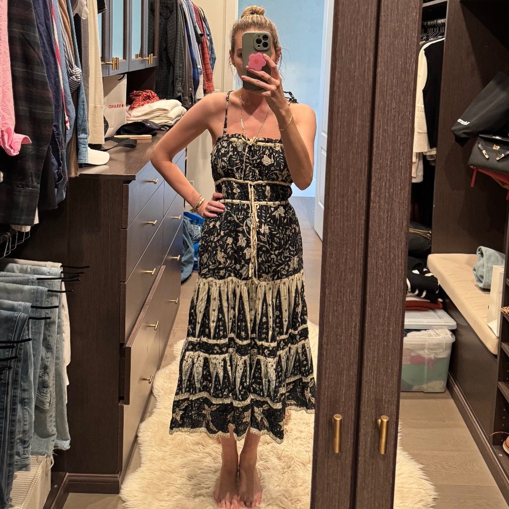 ULLA JOHNSON Indah Bodice Dress in Rainforest Floral